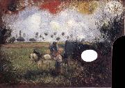 Camille Pissarro The artist-s palette with a landscape oil painting artist